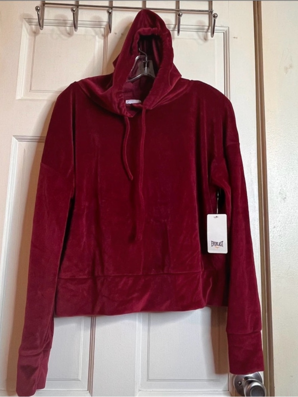 Everlast Women's Velvet Hoodie Sweater - Wine